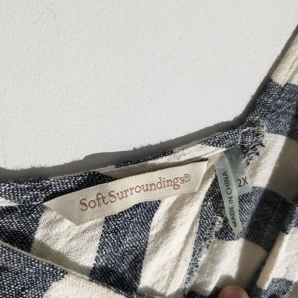 Soft Surroundings Linen Sunset Striped Lagenlook Tunic Women's Size 2X - Picture 5 of 6